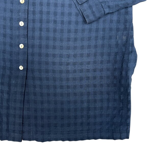 Women's J. JILL "Move Over Ina" Cotton Gauzy‎ Navy Button Down Tunic | Size MP - Picture 5 of 9